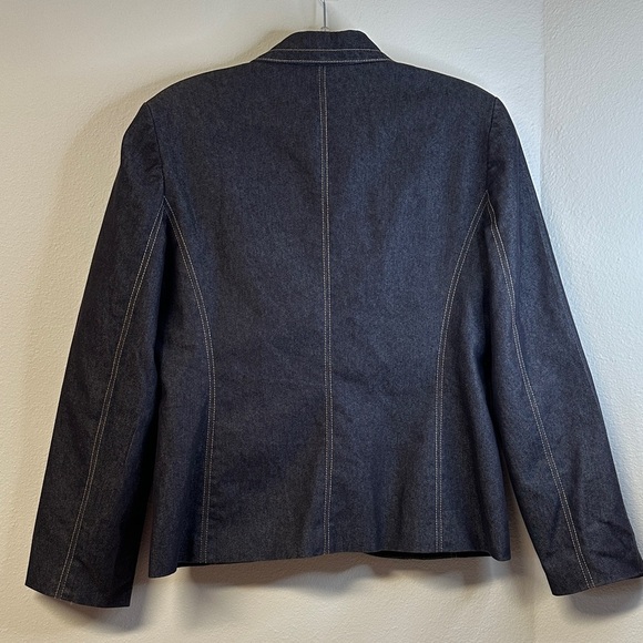 Kasper Essential Sportswear Denim Women's Tailored Blazer Jacket Size 14 - Picture 4 of 4